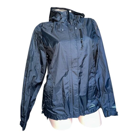 L.L.Bean Trail Model Black Rain Jacket extra small waterproof lightweight coat - Picture 4 of 12
